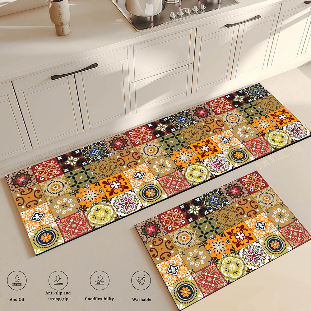 Flower Long Large Kitchen Mat  - Maranta Prayer Plant review and price