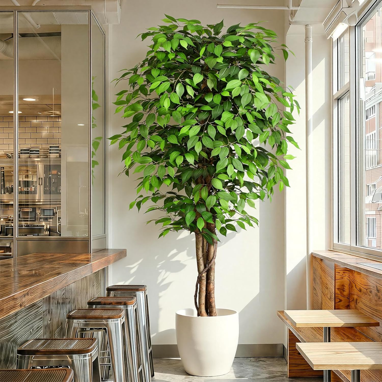 Lifelike Artificial Ficus Tree - Monstera Adansonii review and price