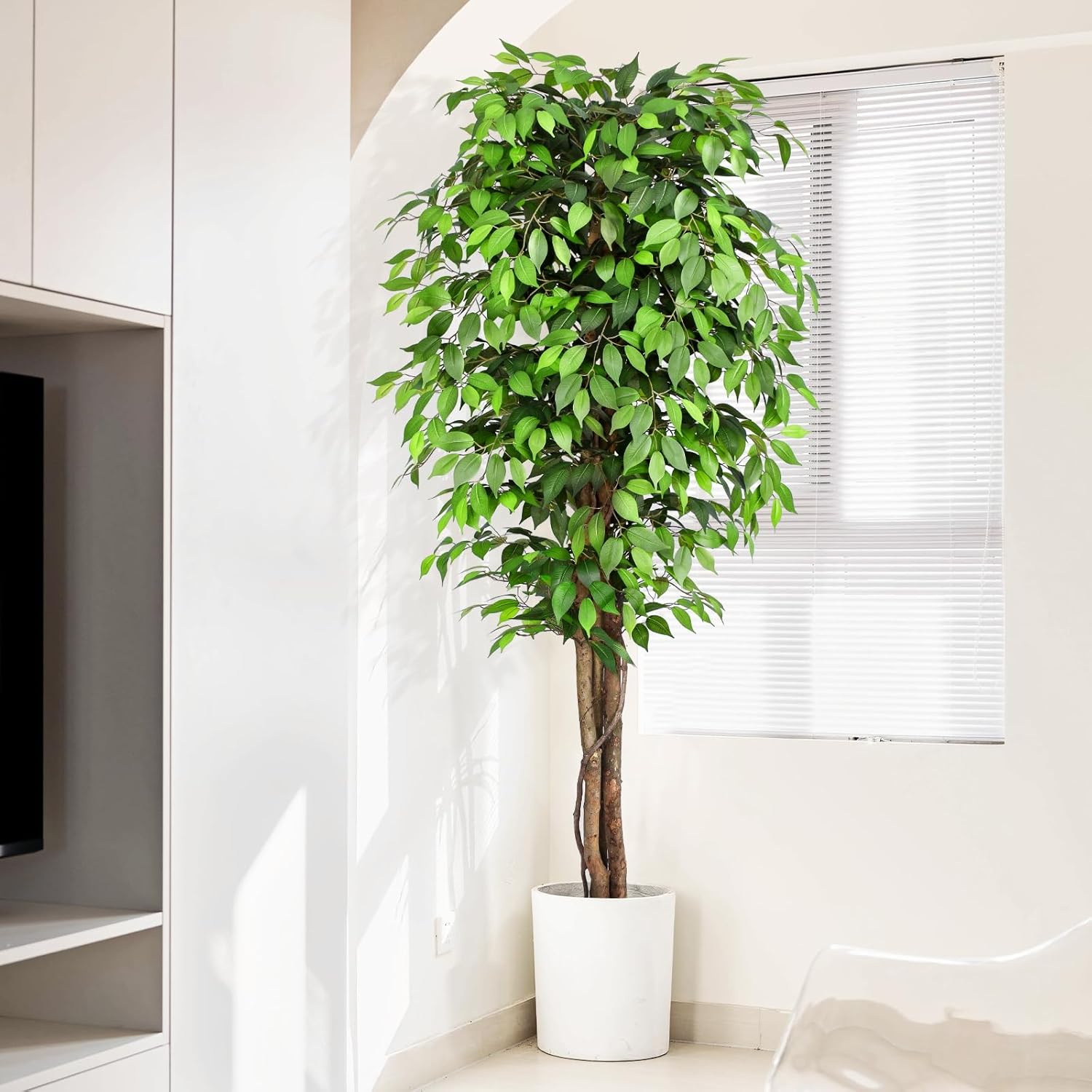 Lifelike Artificial Ficus Tree - Monstera Adansonii review and price