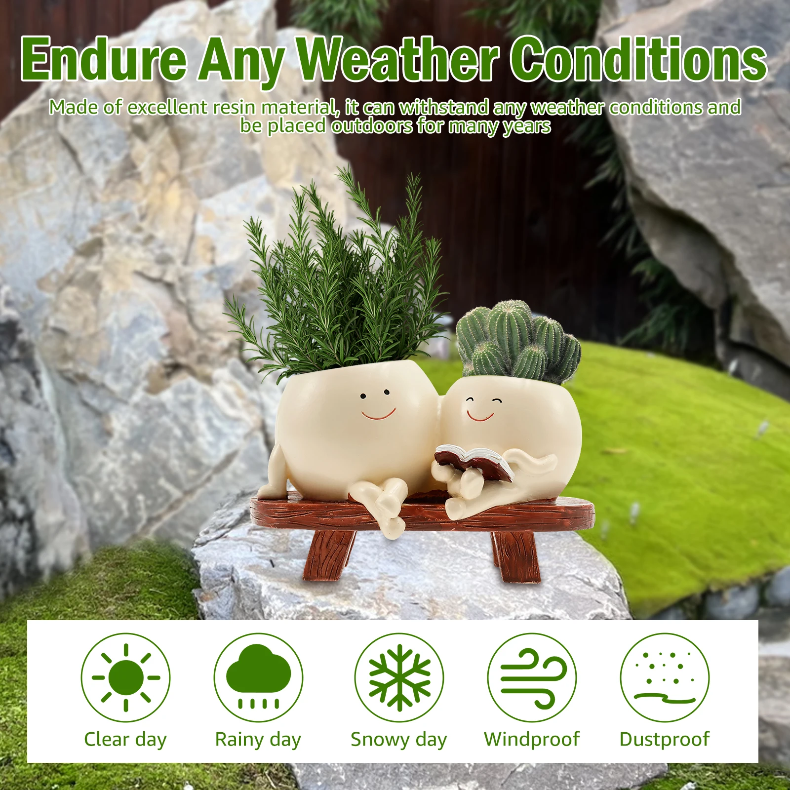 Smile Face Planter Resin Flowe - Aloe Vera Pot review and price