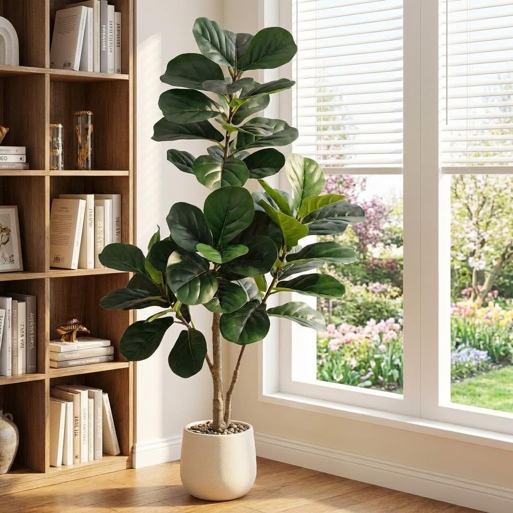 Fiddle Leaf Fig Tree Artificia - Ficus Lyrata Tree review and price