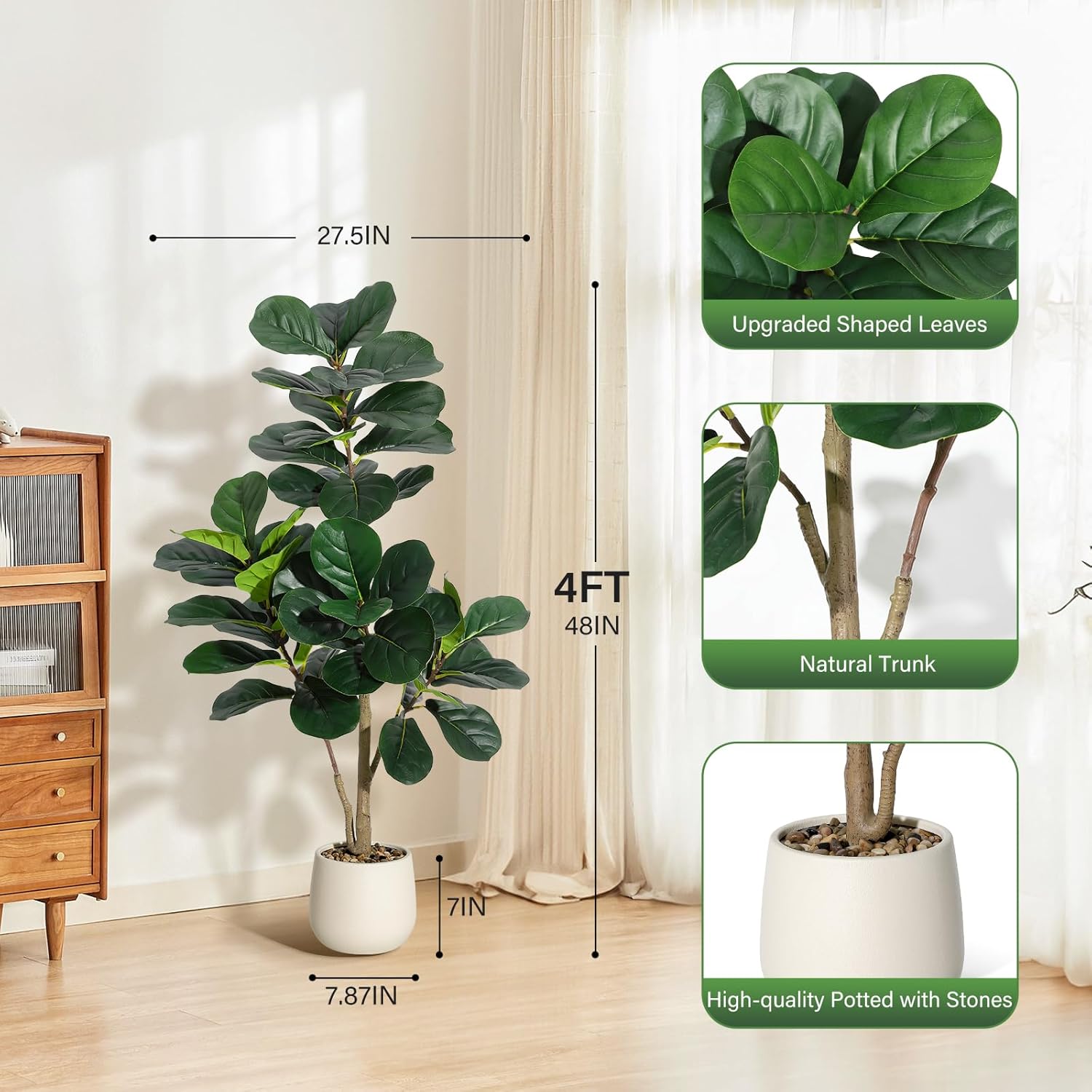 Fiddle Leaf Fig Tree Artificia - Ficus Lyrata Tree review and price